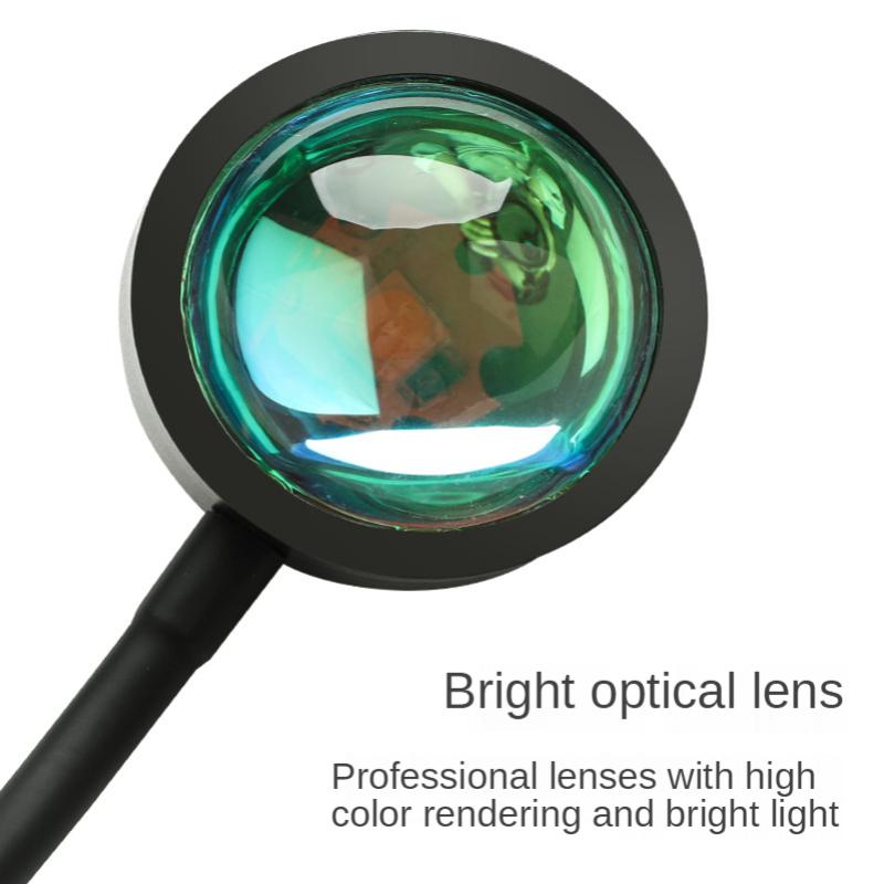 Свет заката RGB Проекционный свет Кафе Атмосфера Живая съемка Красота Видео Фоновое освещение Радужный светодиодный свет заката