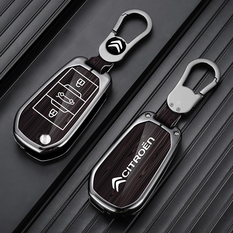 Zinc Alloy Leather Car Flip Remote Key Case Cover Protector Shell Durable For Citroen C1 C2 C4 C6 C3-XR Picasso Grand DS3 DS5 akr256