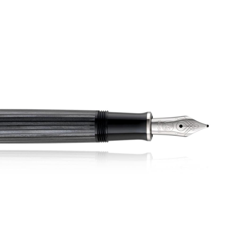 Pelikan M405 Fountain Fine Black Officially Imported Souverän Pen, Nib, Stripe,