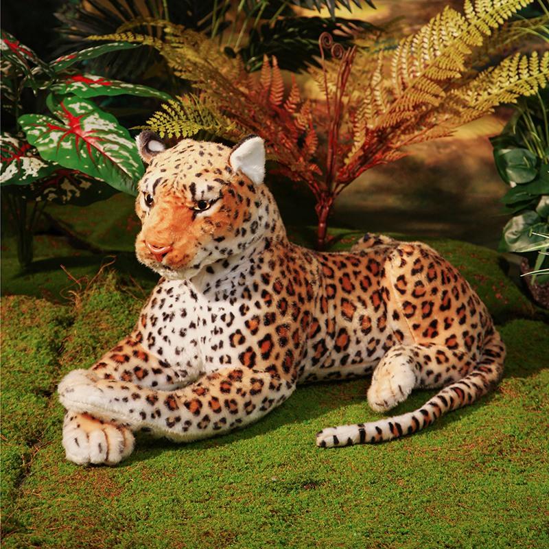 170cm Lifelike Leopard Plush Toys Soft Stuffed Animals Giant Real Life Dolls High Quality Cheetah Model for Kids Gift Room Decor