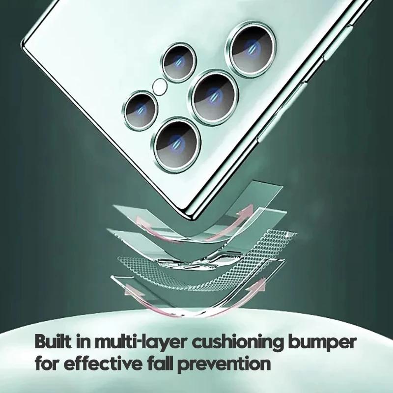 Для Samsung Galaxy S25 S24 S23 Ultra Plus Роскошный Magsafe Plating Прозрачный противоударный магнитный мягкий чехол для Samsung Galaxy S22 S21