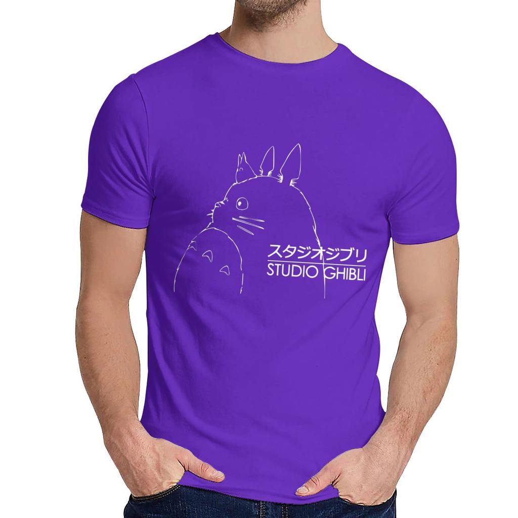 Studio Ghibli Totoro Miyazaki Hayao T Shirt Round Neck Casual Men S Retro Cotton S 6Xl