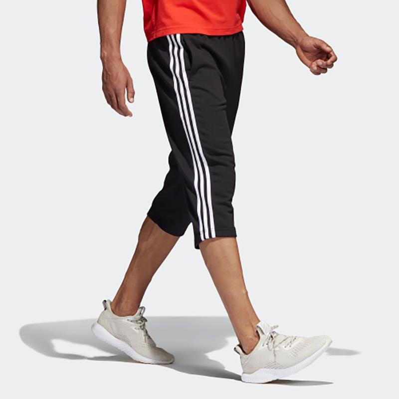 adidas Спортивные брюки Essential с 3 полосками длиной 3/4, мужские брюки, черные CG0770
