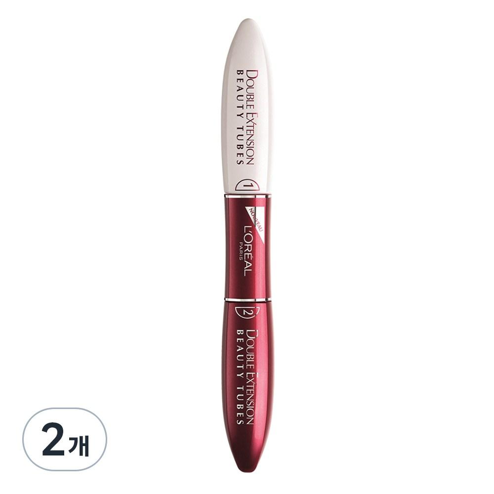 LOREAL PARiS Тушь для ресниц Double Extension Beauty Tube 14 мл, разноцветная, 2 шт.