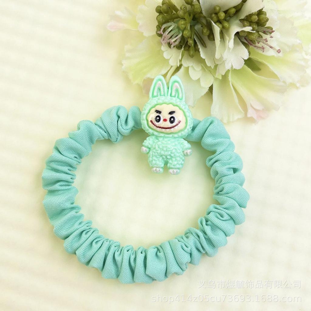 5 шт. Мультяшная резинка для волос Labubu молочно-белого цвета для женщин и детей