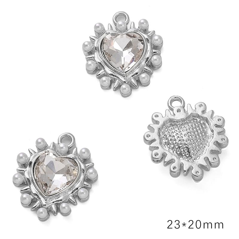 Подвеска из алмазного сплава в форме сердца, звезды и луны, ожерелье, браслет, серьги, аксессуары для ювелирных изделий своими руками