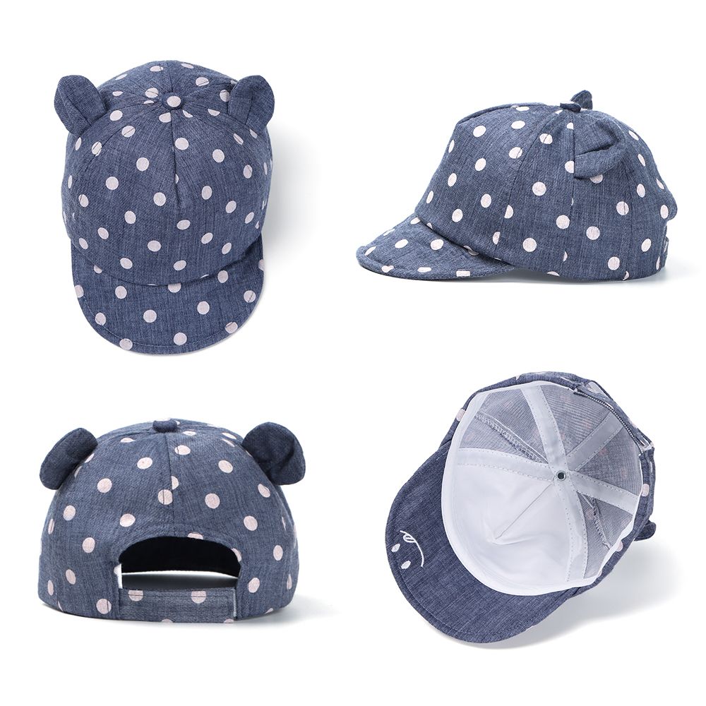 Бейсбольная кепка для девочек и мальчиков от 6 до 24 месяцев, кепка с заячьими ушками, пляжная кепка в горошек, детская солнцезащитная кепка