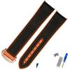 20mm 22mm Rubber Nylon Silicone Watch Band For Omega GMT Planet Ocean Seamaster Diver 300 Curved End Orange Watch Strap