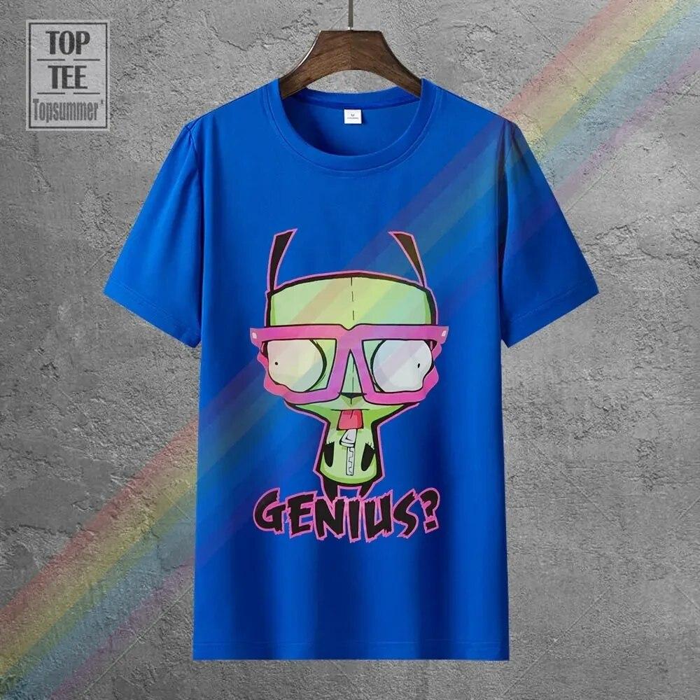 Женская футболка унисекс из 100% хлопка Invader Zim Girl Genius, топы с принтом аниме, футболка большого размера, летняя готическая одежда с графическим рисунком унисекс