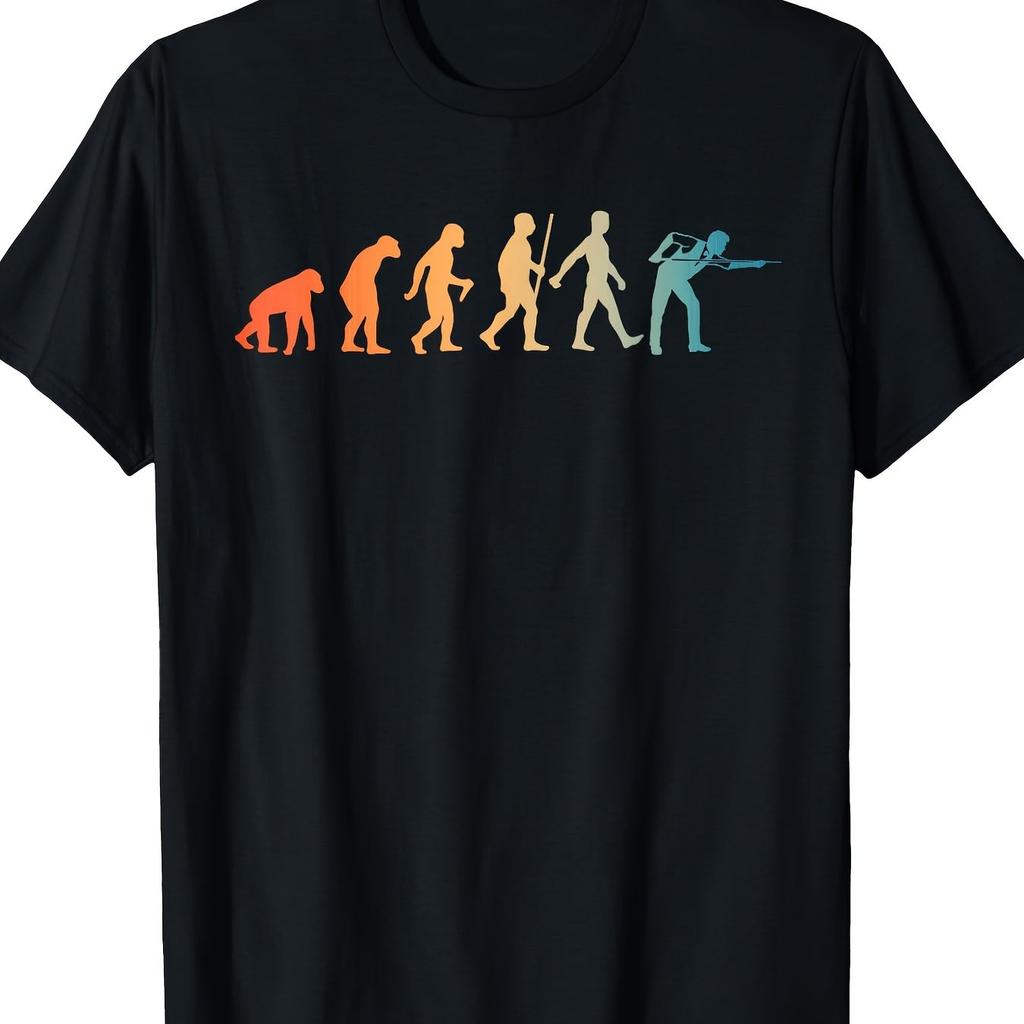 Evolution Billiards Pool Player Graphic Tee Soft Breathable Casual TShirt For Men