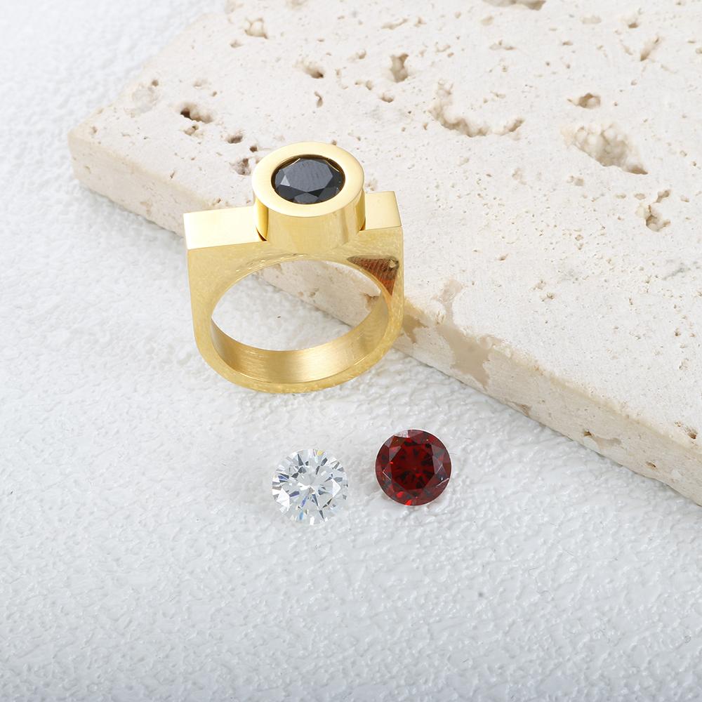 Популярное сменное кольцо DIY из 3 цветов с кубическим цирконием для женщин и мужчин из нержавеющей стали 316, модные кольца для пальцев, водонепроницаемые ювелирные изделия