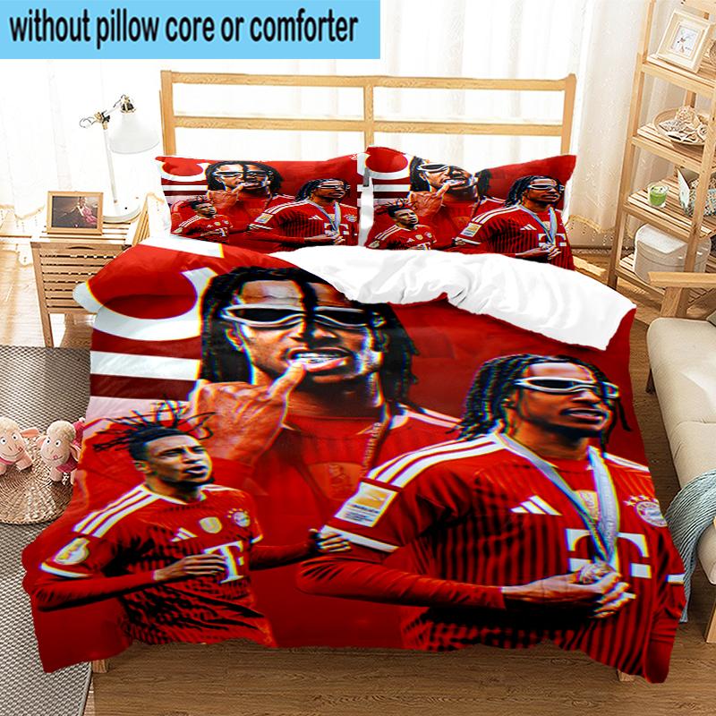 3PCS Michael Football Star Bedding Set,Including 1pc Duvet Cover And 2pcs Pillowcases Perfect for Bedroom, Dormitory, Fan Christmas gift