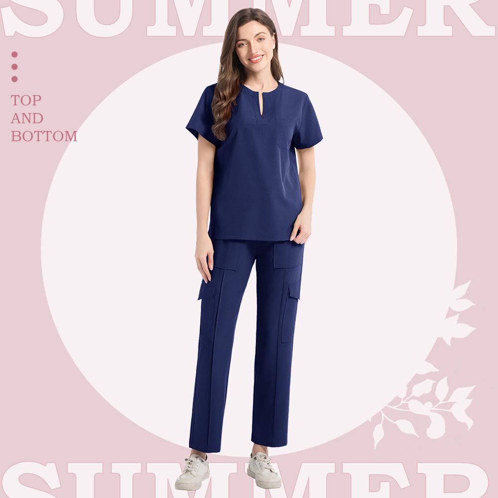 Women's Short Sleeve Scrub Suit for Nurses and Doctors - Medical Uniform for Operating Room