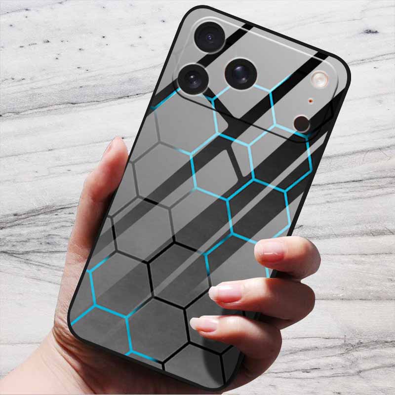 Cartoon Patterns Case For iPhone 17 Pro Plus Capa 17 Pro Max Bumper Luxury Tempered Glass Hard Back Cover iPhone17 Air Funda