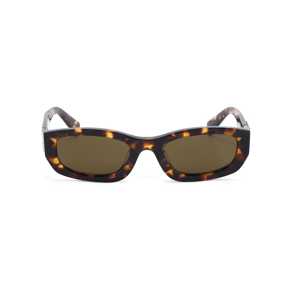 Miu Miu 26 Early Spring Collection Unique Design Rectangular Sunglasses Women sunglasses Tortoiseshell SMUB04_E14L_FE09Z_C_053