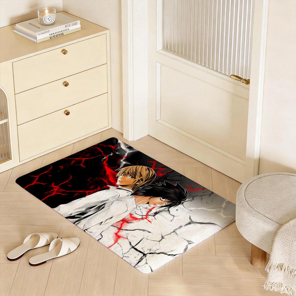 Hot Anime D Death N Note Floor Mat Eco Flannel Doormat Non Slip Odorless Indoor Floor Rug Soft Short Plush Home Mat