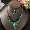 Exquisite Necklace Earrings Set Shining Crystal Necklace Set Princess Rhinestone Jewelry Set  Women