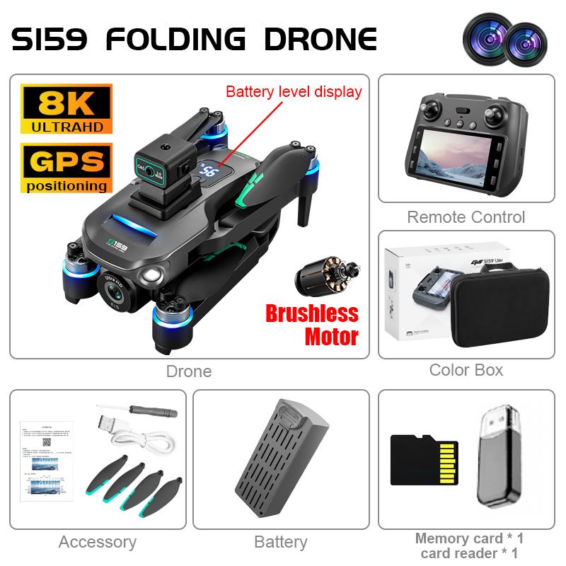 New S159 Drone Professional 8k HD Camera Four-Axis with Screen Remote Control 5G WIFI GPS FPV Aerial Photography Drones RC 5000M