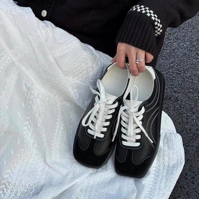 Модная немецкая тренировочная обувь женская из натуральной кожи 2025 новая весенняя обувь на плоской подошве женская повседневная обувь Forrest Gump женские кроссовки