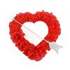 Heart Shaped Wreath Ruffled Romantic Hanging Wreath with Arrow Through The Heart for Front Door