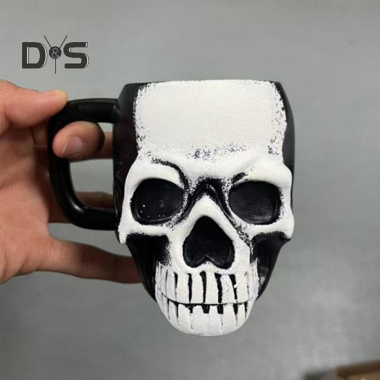 Кружка в виде черепа, кружка для питья викингов, пивная кружка из смолы, кофейная чашка для чая, украшение на Хэллоуин, барная посуда, аксессуары для вечеринок