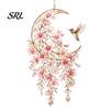 Memorable Gift for Garden Lovers Acrylic Flower & Sun/Moon Wind Chimes, Window Hanging Suncatcher Durable Chimes Living Room Balcony, Decorative