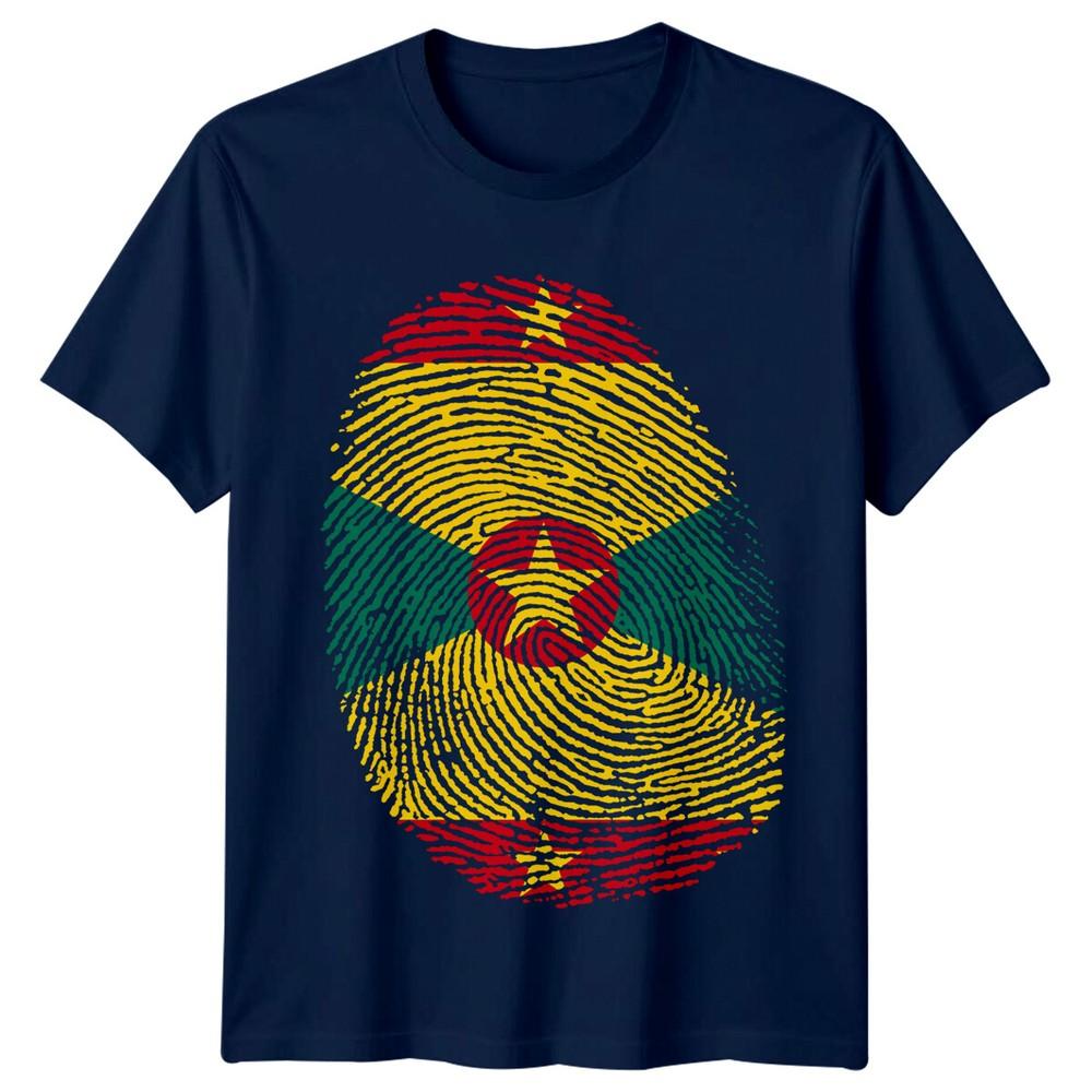 Grenada Flag Fingerprint Travel Unisexs TShirt Island Pride Tee