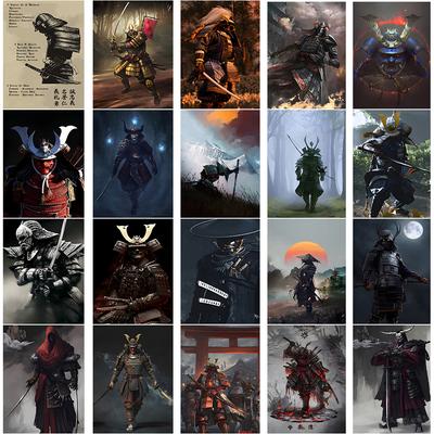 Японский Самурай Холст Плакат Современный Домашний Диван Фон Настенная Живопись Печать Фотографии Спальня Гостиная Декор Фреска Подарок