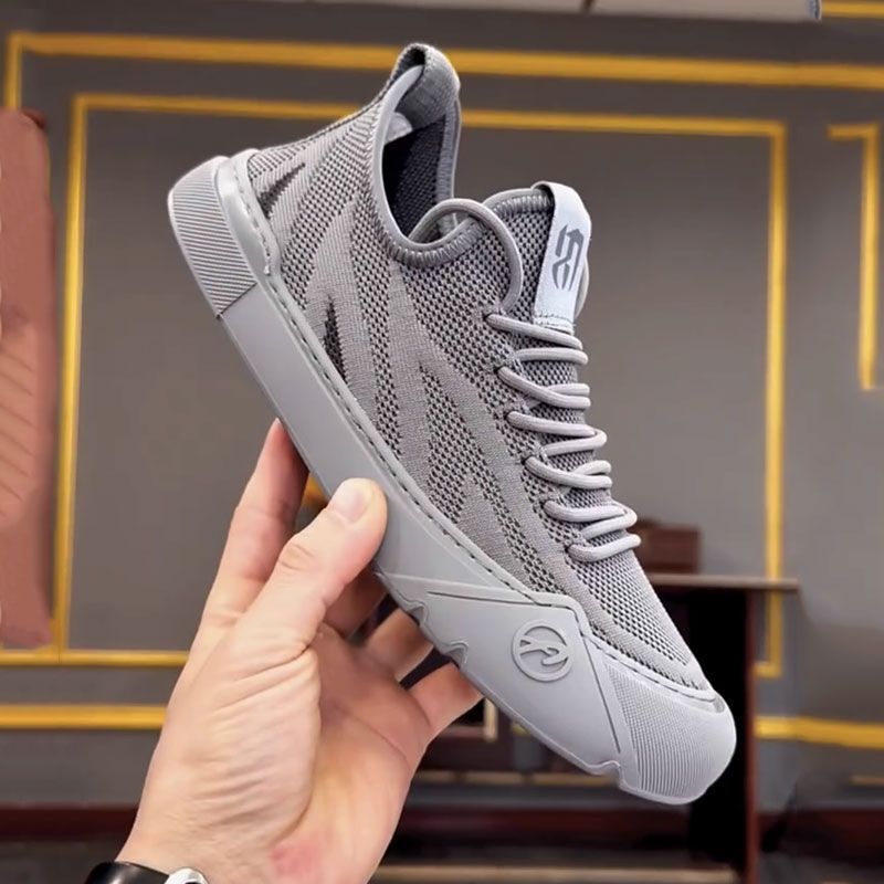 Men's Shoes Are Breathable In Summer, New Casual Fly-woven Mesh Surface, Deodorant and Versatile Thick Sole, Heightening, Comfortable and Trendy Dad