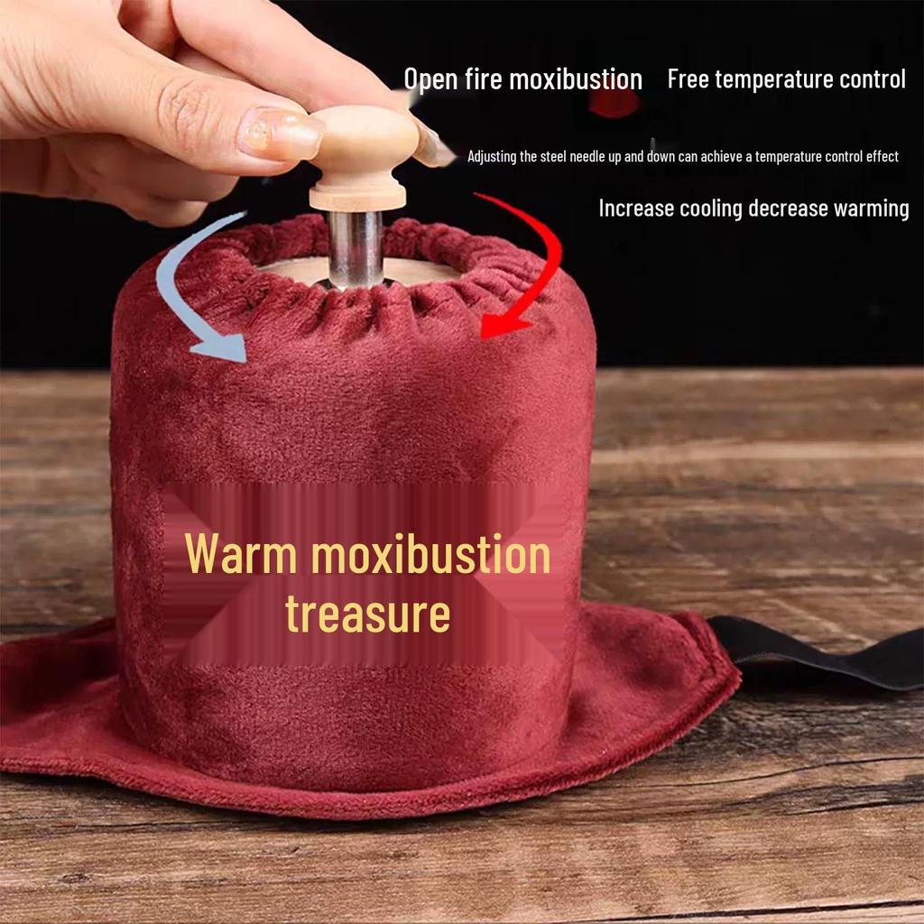 Бездымная коробка для моксы из массива дерева с контролем температуры для живота, талии и шеи - Портативный мокса-стик и оборудование для фильтрации дыма.