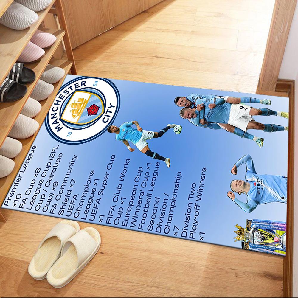 Manchester City Floor Rug Office Rug Suitable For Decorate Room Entryway Bedrooms Dining Room Antislip Carpet Decorate Offices Birthdaychristmas Gift