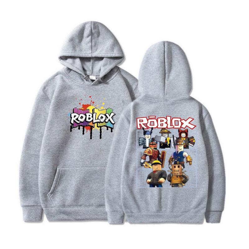 Детская толстовка с капюшоном Roblox с мультяшным принтом - Осенне-зимний стиль, Свободный повседневный пуловер для мальчиков и девочек