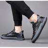 2024 Fashion Sneakers Mens White Shoes Genuine Leather Thick Sole Soft Cow Leather Flat Male Brand Black Footwear