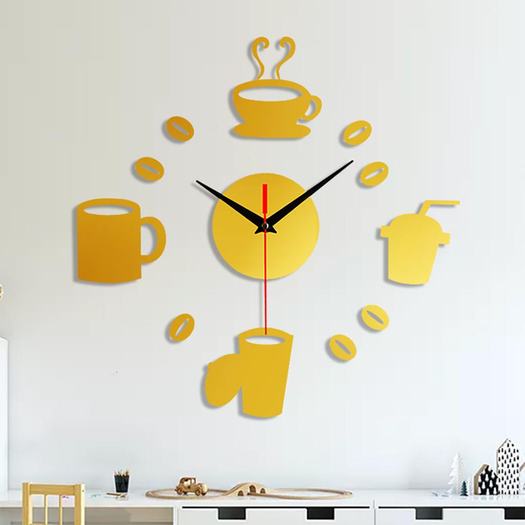 Безрамные DIY настенные немые часы 3D зеркальная поверхность стикер домашний офисный декор