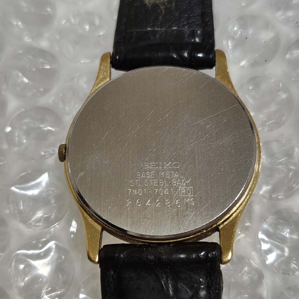 SEIKO Quartz Quartz Gold Watch Management K26R moving [Working Condition] 7N01-7041 Men's Watch, Dial