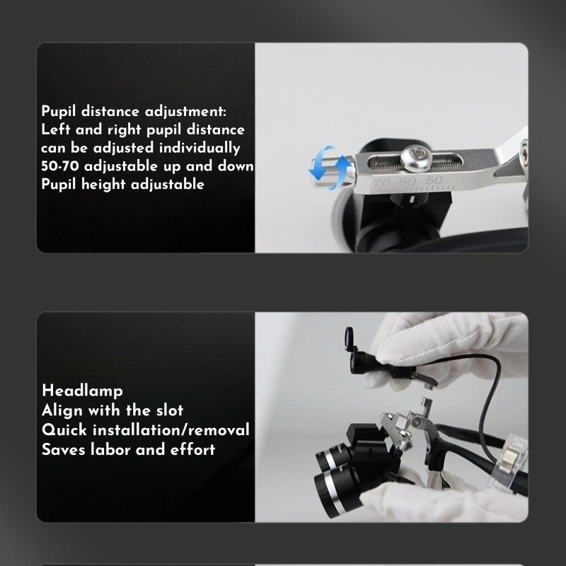 Беспроводные стоматологические лупы с 5 Вт налобным фонарем, регулируемое увеличение 3,5-5,5x, хирургические увеличительные очки