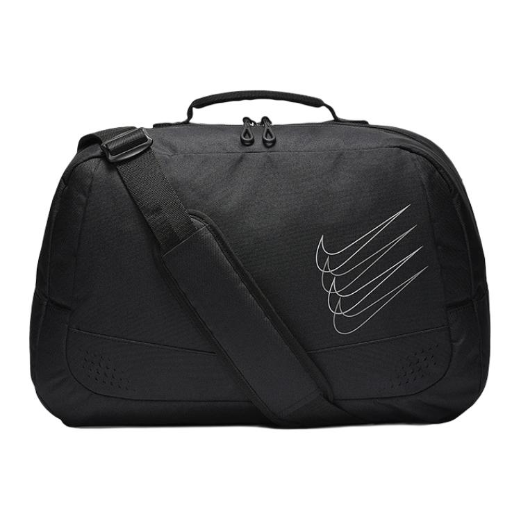 Nike Run Polyester Travel Gym Bag Unisex bags Black White Gold CN0211-072