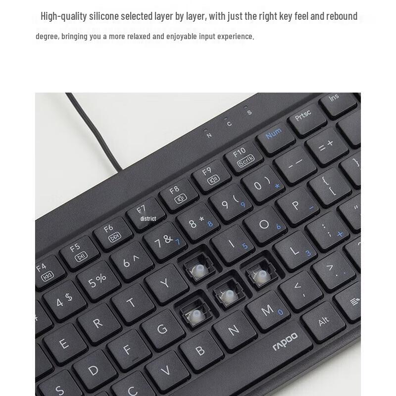 Rapoo NK8000 Compact Ergonomic Wired Keyboard