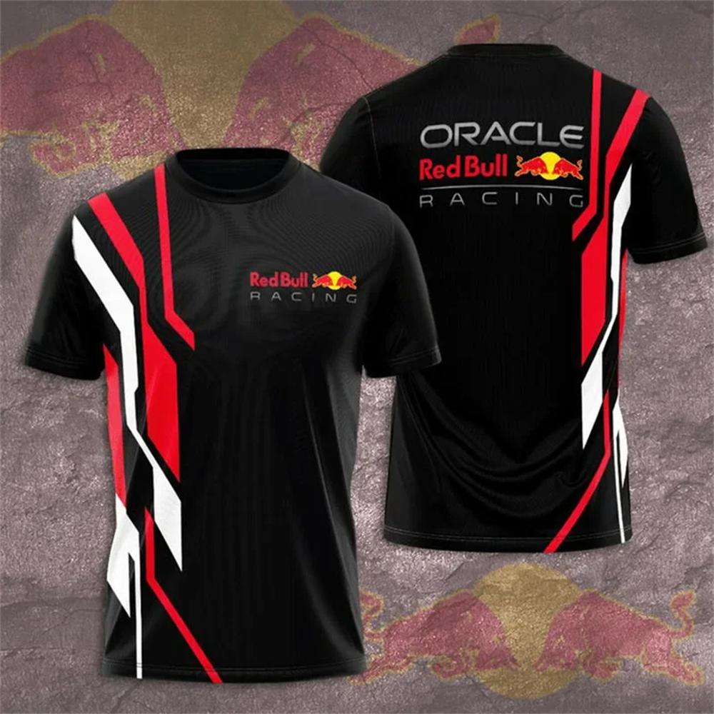 Мужская летняя футболка Red Bull, футболка для экстремальных видов спорта, футболка с большой 3D-печатью Red Bull для гонок, одежда Red Bull