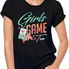 Женская графическая футболка Organic Girls Game Too - Видеоигры Смешная Экологичная Женская Ограниченная Серия Короткая