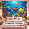Fish Ocean (306) Theme Wall Tapestry Customized With Name Text Personalized Hanging Tapestry For Bedroom Living Room Decor