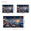 2D Cruise Ship Tapestry for Living Room, Luxury Deck Dining with Arctic Icebergs and Sunset