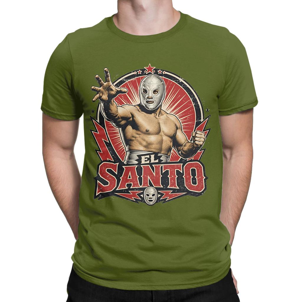 El Santo Lucha Libre Legend Vintage Graphic Funny 100 Cotton Tshirt Luchador Tops Tees For Unisex