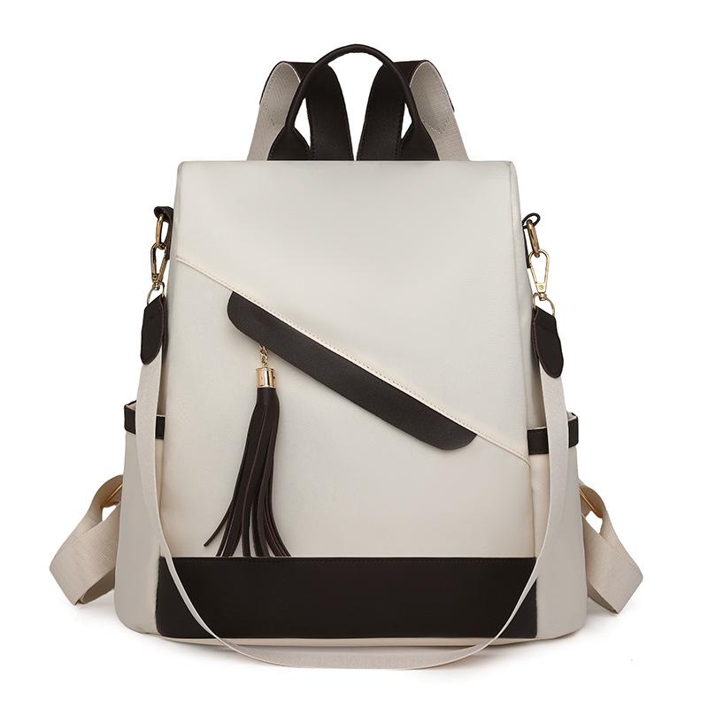 Вместительный женский рюкзак из нейлона с отделкой, городской простой рюкзак для поездок на работу, на плечо, противокражный, для хранения, школьный рюкзак для студенток