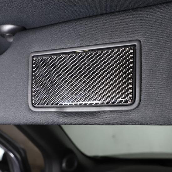 Black Carbon Fiber Vanity Mirror Panel Sticker Trim For Honda Pilot 2017-23