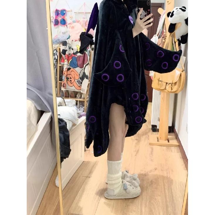 Cartoon Octopus Little Monster Hooded Blanket Coral Velvet Pajamas Winter Poncho Cloak Plush Shawl Blanket Girl'S Birthday Gifts