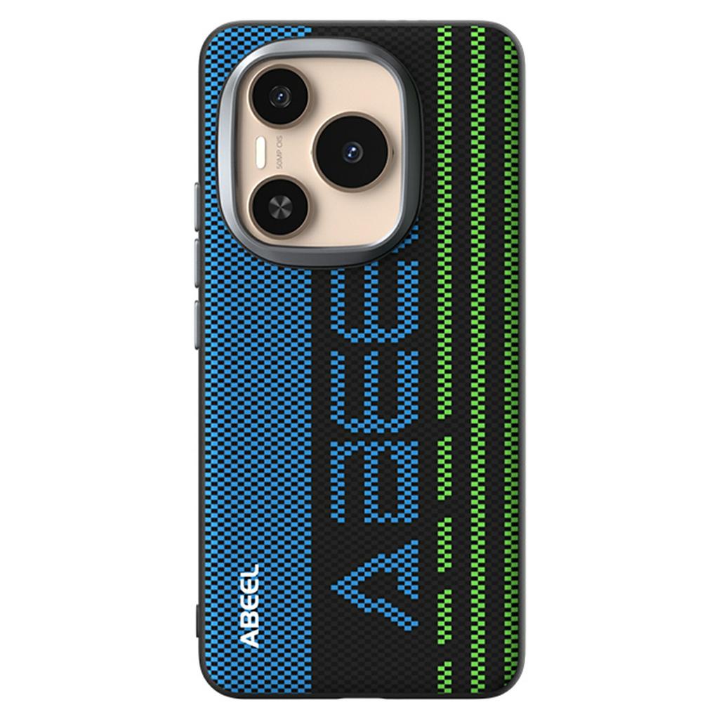 ABEEL For Honor Power 5G Magnetic Case Micro-Embossing 6D Printed PC TPU Aluminum Alloy Leather Phone Cover