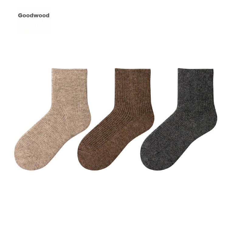 Socks, 83% Wool, Women's Autumn And Winter Style, Thickened Wool Socks, Outdoor Cold-Resistant Mid-Calf Snow Socks