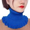 Windproof Knitted Fake Collar Detachable With Wooden Ears Neck Warmer Winter Warm Turtleneck Men Women