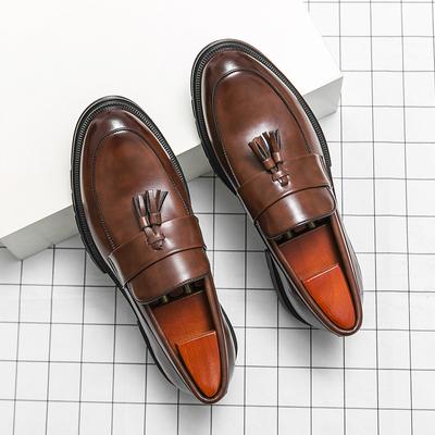 Модные классические мужские туфли с бахромой, мужские туфли на толстой подошве, прочные, деловые офисные кожаные туфли, социальные туфли, размер 38-46, мужская обувь
